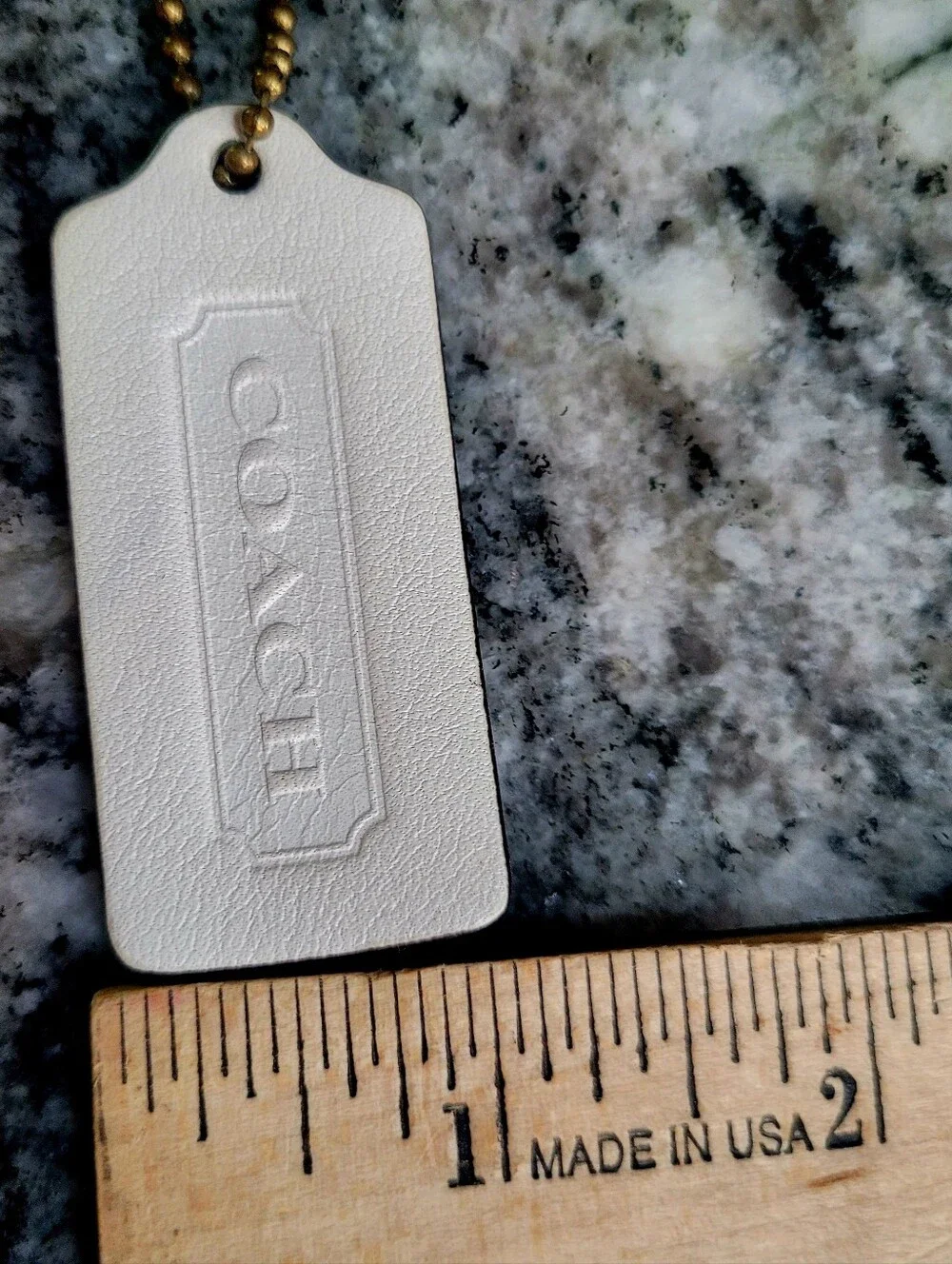 Coach Vintage White Leather Tag